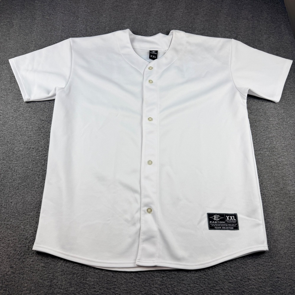Easton Baseball Jersey Men's XXL White Bad Boy Graphic Team Collection Button Up